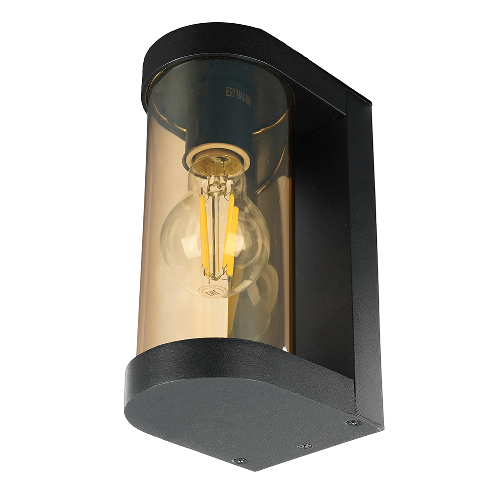 Светильник садово-парковый, 40W 230V E27, DH1901, черный/янтарный