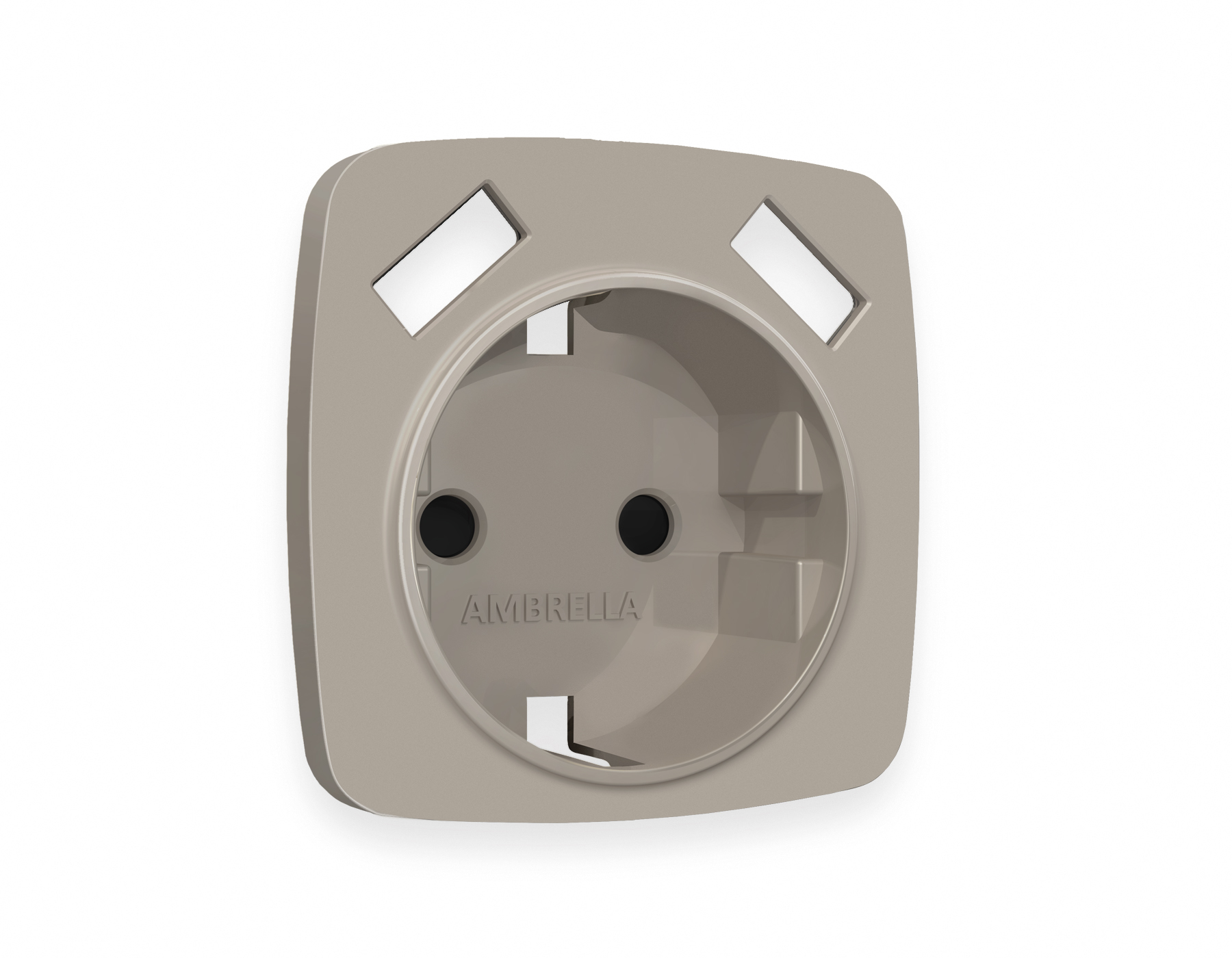 OP3690 Лицевая панель OMEGA (Серо-бежевый матовый) для электр розетки с/з со штор 2USB тип A+A QUANT