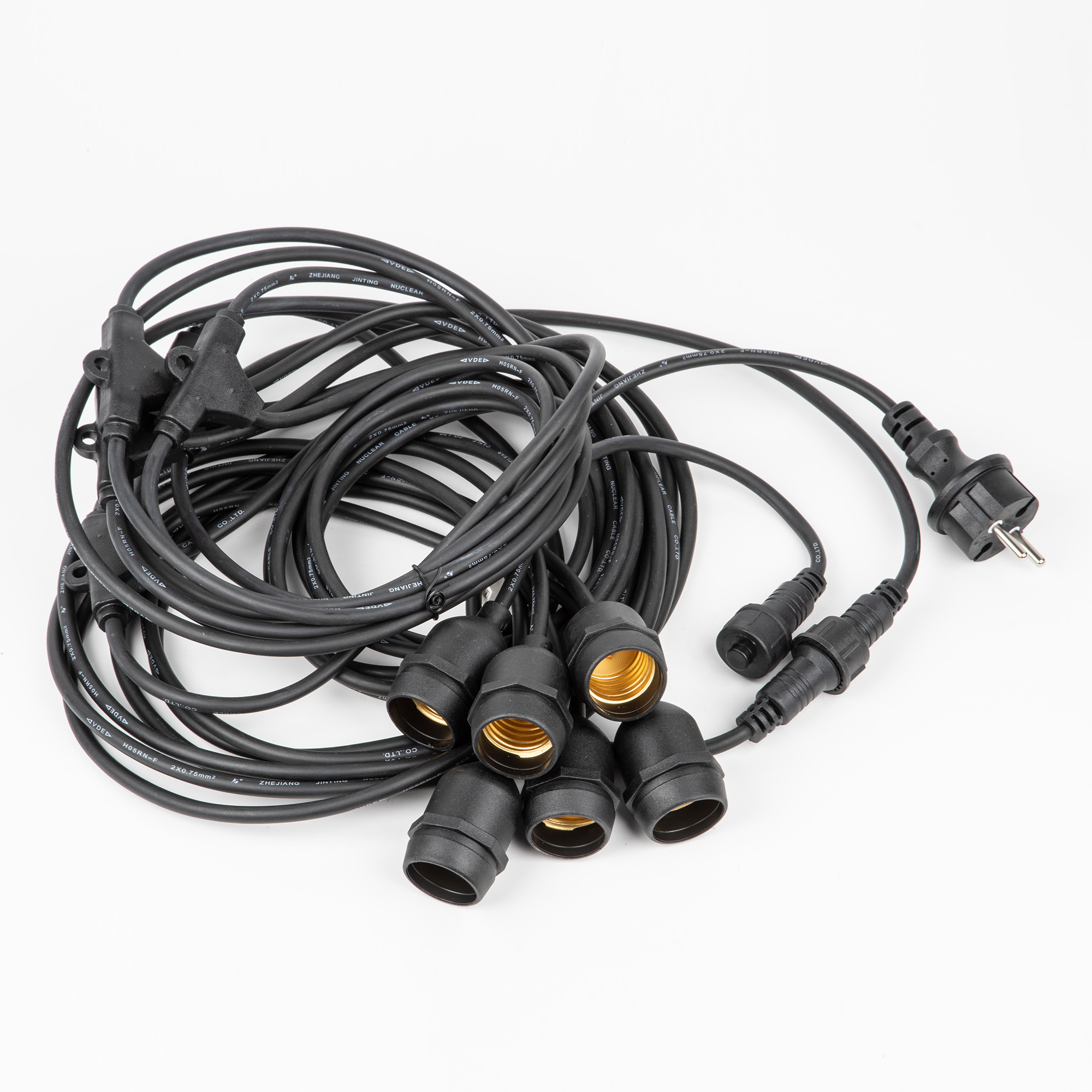 Гирлянда для освещения теплиц UNIEL UDL-K230 6/E27/5M IP54 BLACK BELT-LIGHT GREENHOUSE 6 подвесов 1м