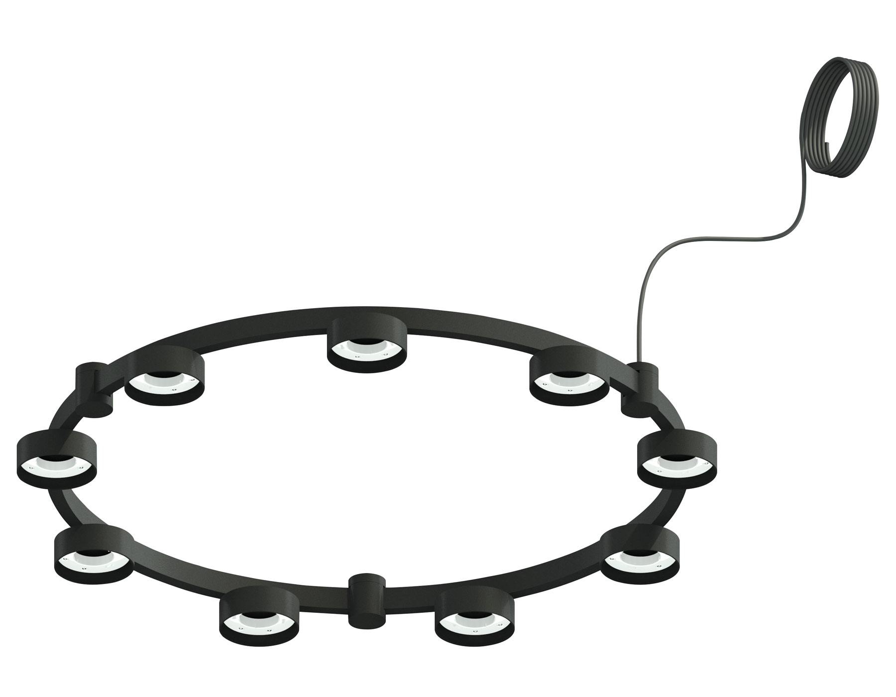 Корпус светильника Techno Ring подвесной D85 C9242/9 SBK черный песок D740*70.5mm GX53/9