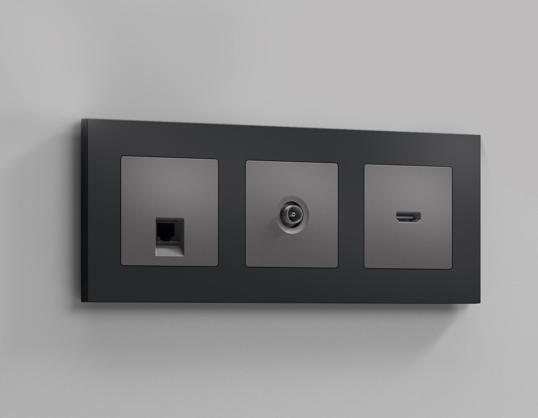 AP6640 Лицевая панель ALFA (Антрацит серый) для HDMI розетки QUANT