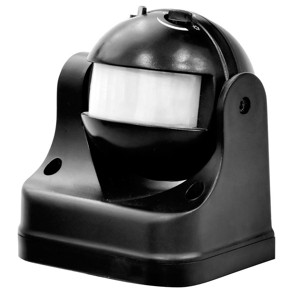 Датчик движения и освещенности 1200W 12m 180° черный, SEN11