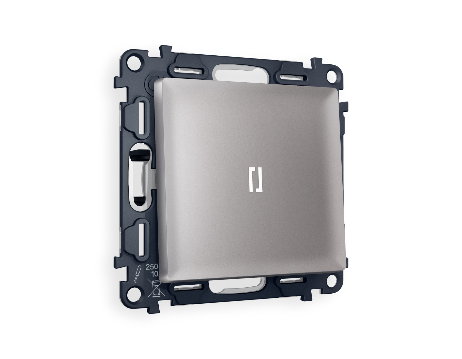 MA502035 Комплект механизма 1-кл прох.выкл с подсв 5600K ALFA Сталь матовый QUANT(AP5020,VM105,G25W)