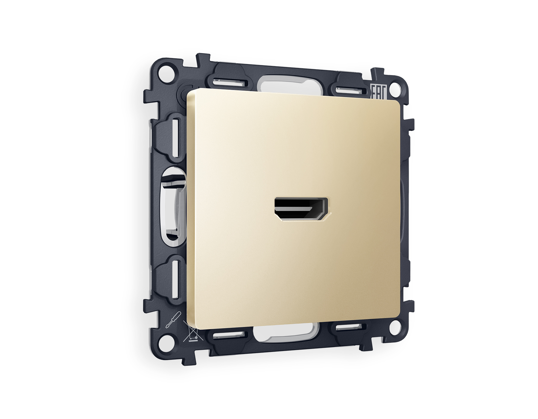 MA614010 Комплект механизма розетки HDMI 2.0 ALFA Шампань 40V/500mA 2.0GHz QUANT (AP6140,VM222)