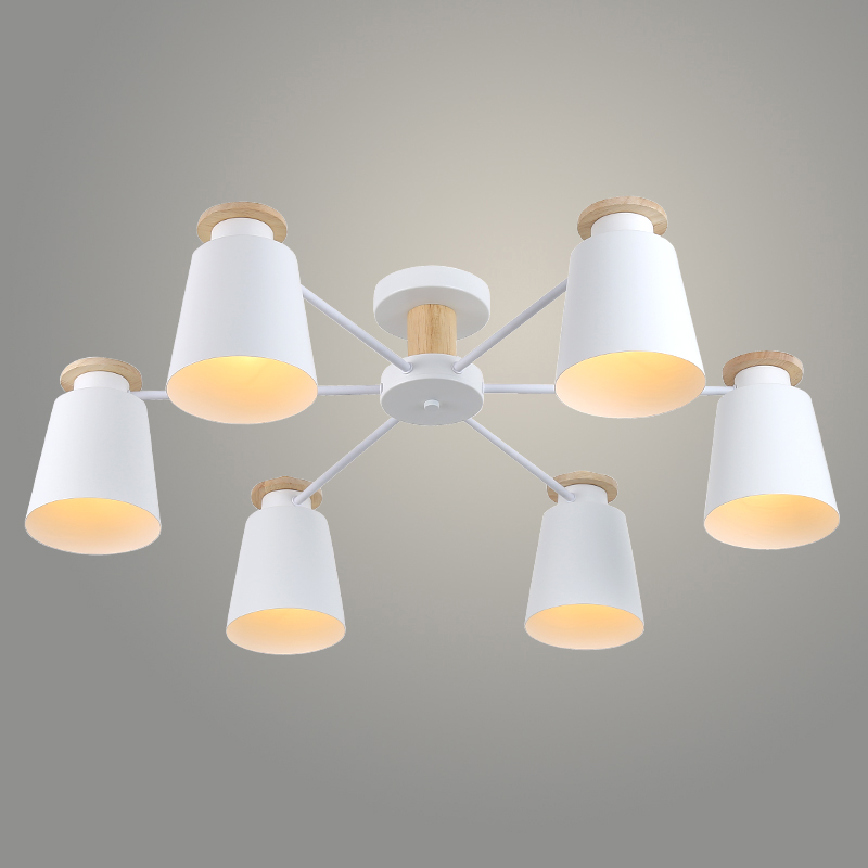 Люстра H0270/6B WT+WOOD белый/бронза 6х60W E27 d780 h260