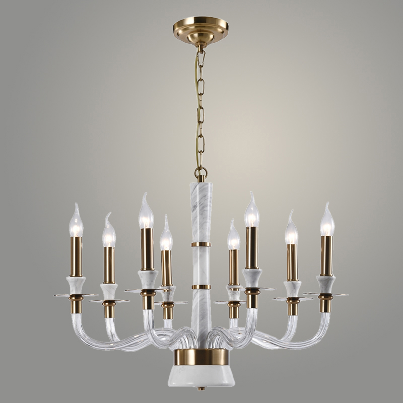 Люстра BL685VO/8 WT+AB белый/бронза 8х40W E14 d730 h550, BLK24