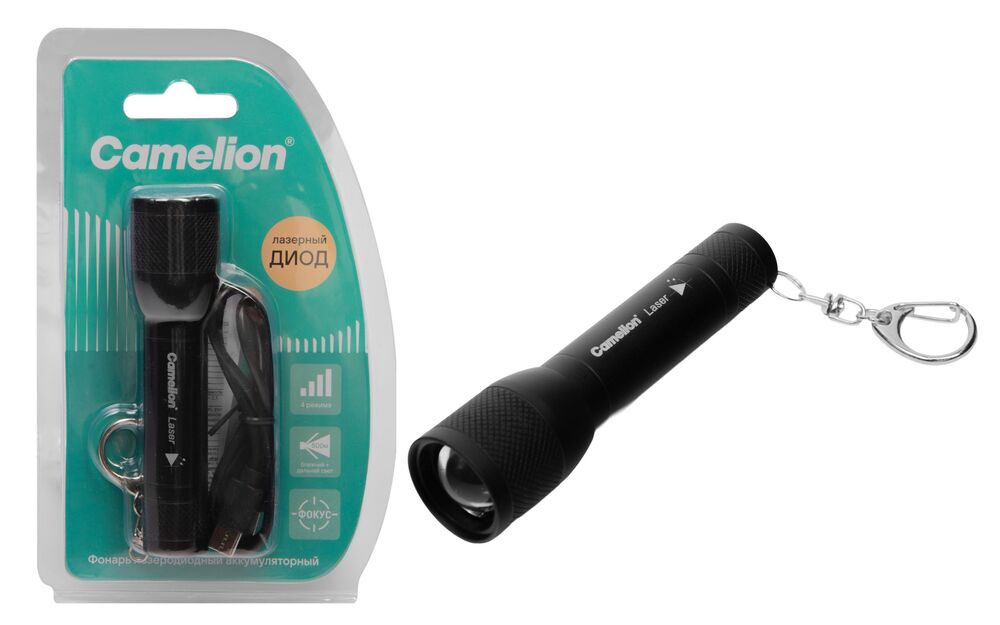 Фонарь CAMELION LED29363  (аккум. 3,7В, черный, LD, ZOOM, 3 Вт, 3 реж, Type-C, блист.)