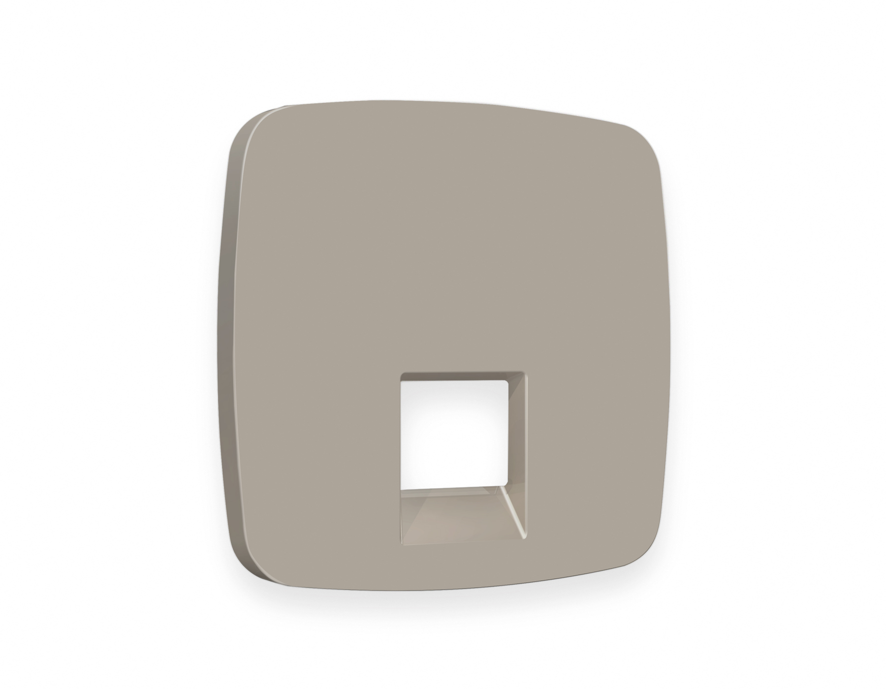 OP3720 Лицевая панель OMEGA (Серо-бежевый матовый) для компьютерной/телеф розетки RJ-45/RJ-11 QUANT