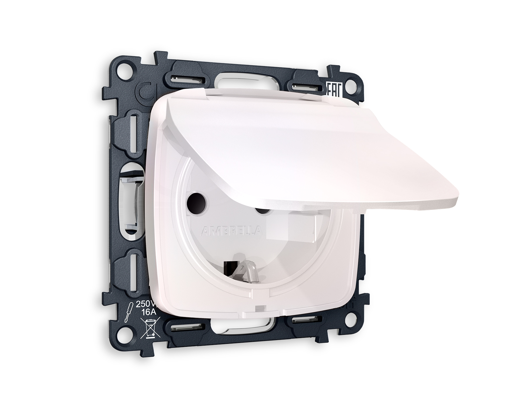 MO208010 Комплект механизма электр розетки OMEGA Жемчуг с/з шторк/крыш IP44 QUANT (OP2080,VM141)