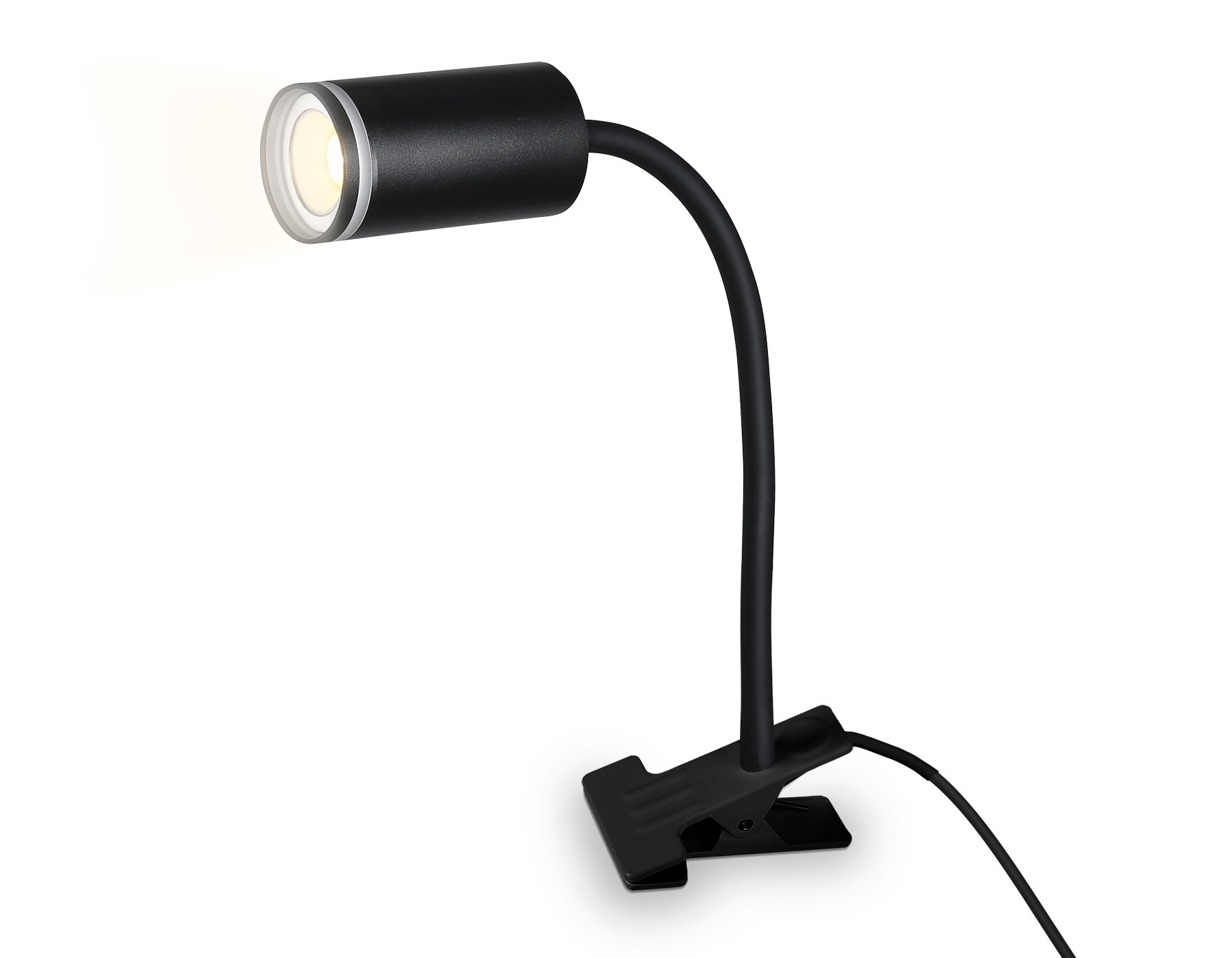 Светильник настольный AMBRELLA FW2468 BK черный GU10 max 12W D55*L100*H300 на прищепке с выкл.