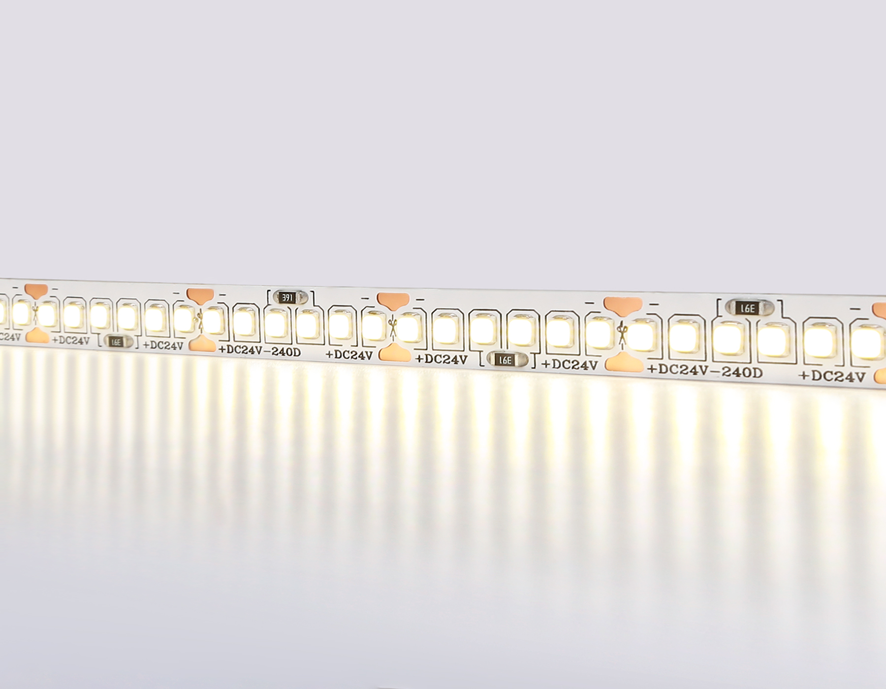 Светодиодная лента AMBRELLA GS3302 2835 240Led/ 18W m/ 24V IP20 4500K/ 5000*10*1.2mm (2 конт.)
