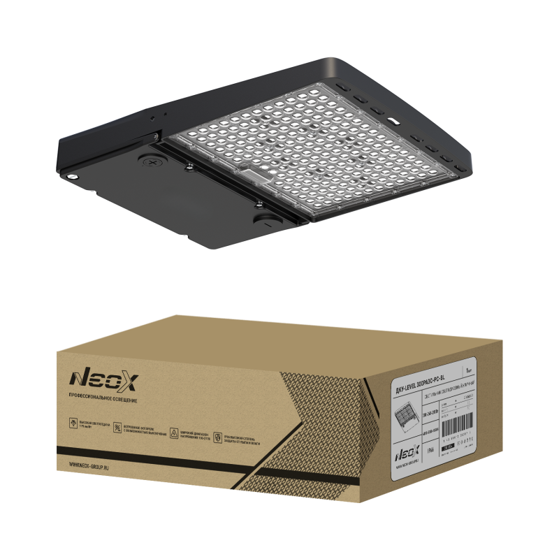 Светильник уличный светодиодный NEOX ДКУ-LEVEL 300PA3C-PC-BL 100-240В 300/240/200Вт 175лм/Вт IP66