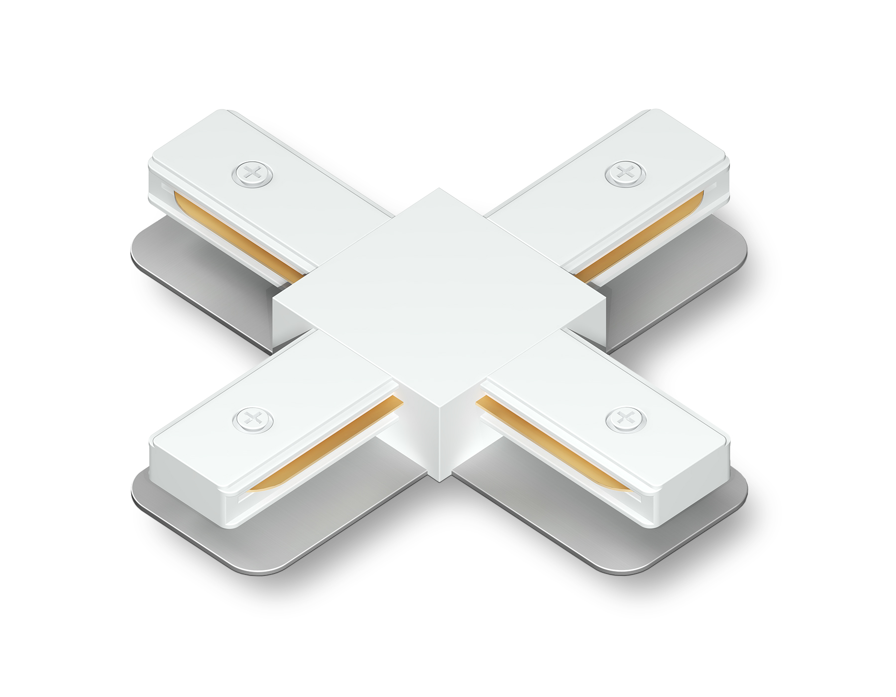 Коннектор Х-образный для однофазного шинопровода Standard 220V 105*105*20 GL7171 WH белый