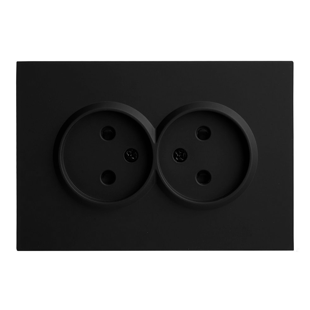 Розетка 2-местная с з/ш, б/з, СЗК, 250В, 16А, серия Эмили, RST16-5116-10ZK, платиново-серый, soft to