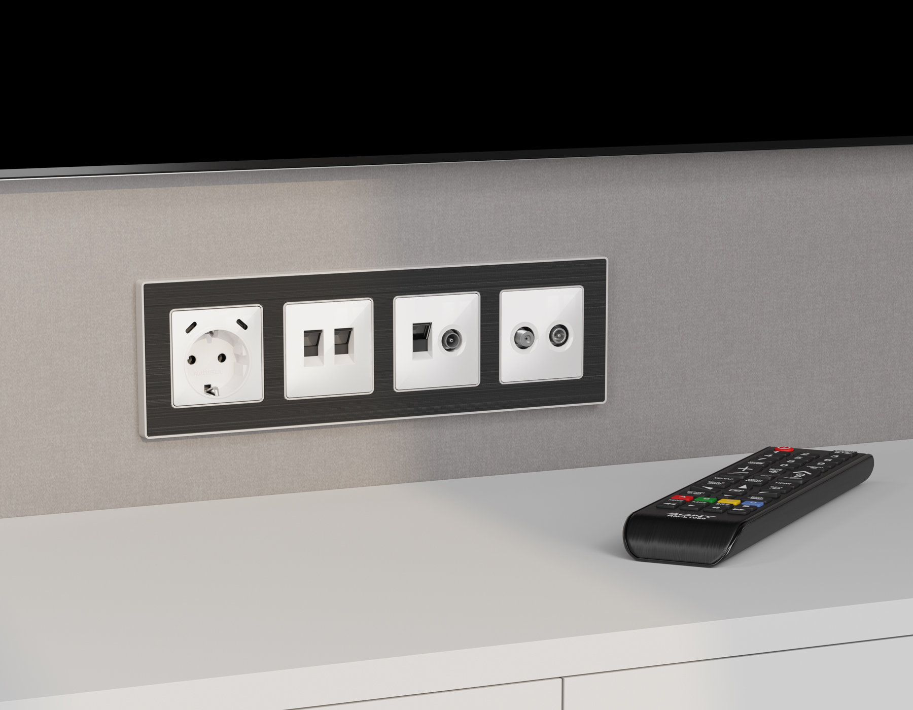 MA112510 Комплект механизма розетки компьютерной + TV оконечной RJ-45 с автоматической защитной штор