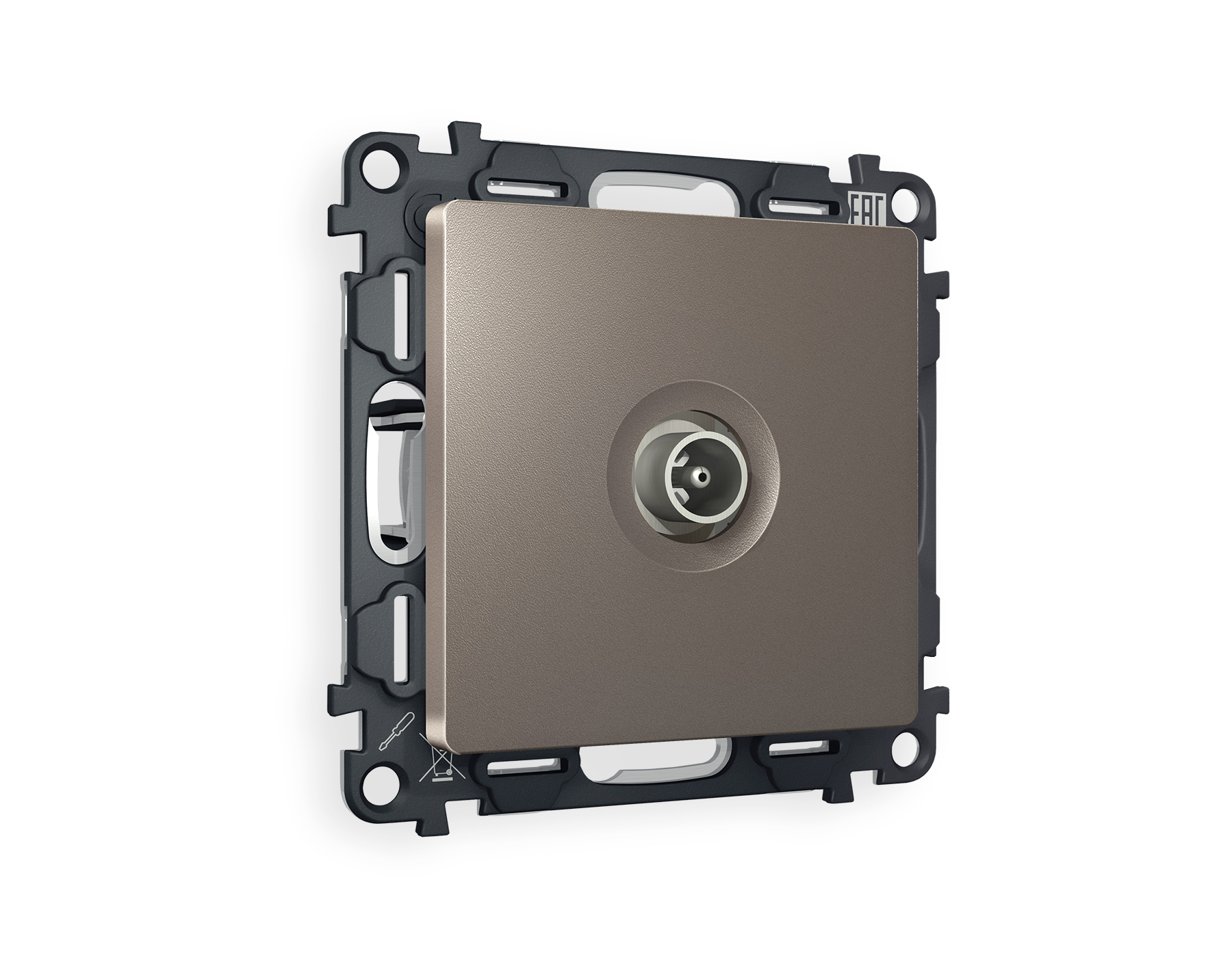 MA643010 Комплект механизма TV розетки оконеч ALFA Тем/бронз матов50-870 MHz 1dB QUANT(AP6430,VM202)