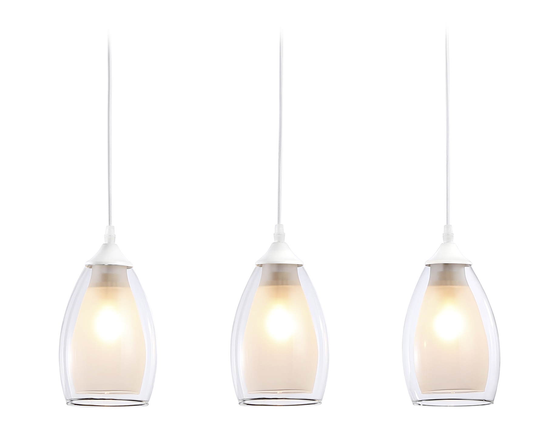 Светильник подвесной Ambrella TR3536/3 WH/CL/FR белый/прозрачный/белый матовый E27*3 max 40W