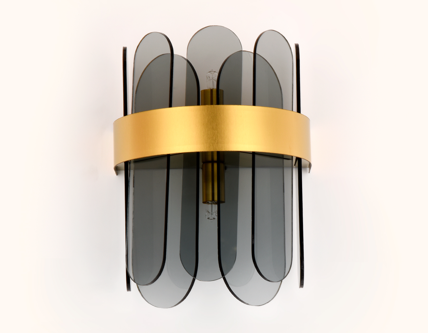 Светильник настенный Ambrella TR5348/2 GD/SM золото/дымчатый G9/2 max 40W 270*200*140 с хрусталем