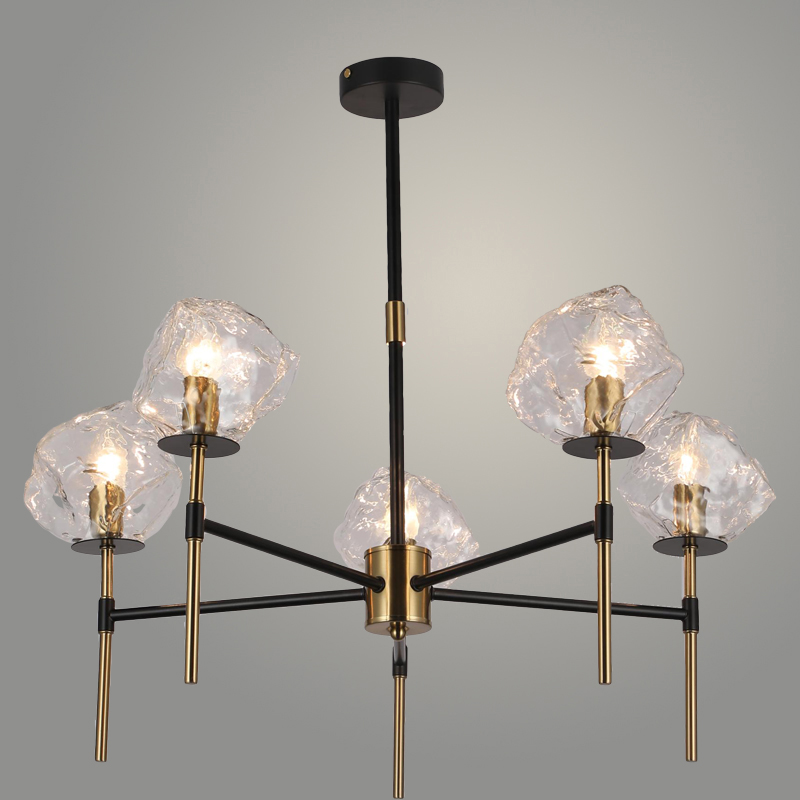 Люстра MDG40218/5 BK+BRASS черный/латунь 5х60W E14 d740 h630, SJNG23