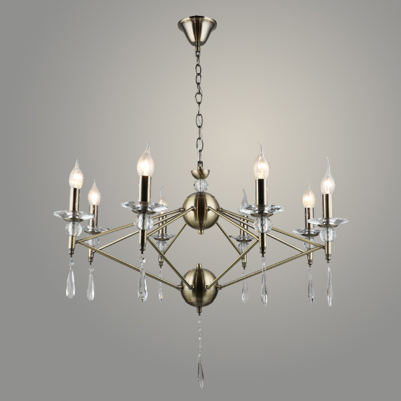 Люстра NH5257/8 AB бронза 8х40W E14 d760 h575, QH22