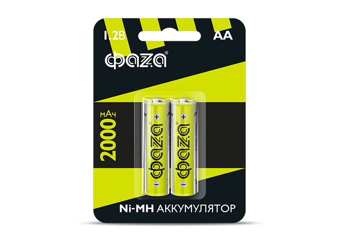 Аккумулятор ФАZА HR6-2000-B2 AA 2000мАч Ni-MH  BL-2 (2/20)