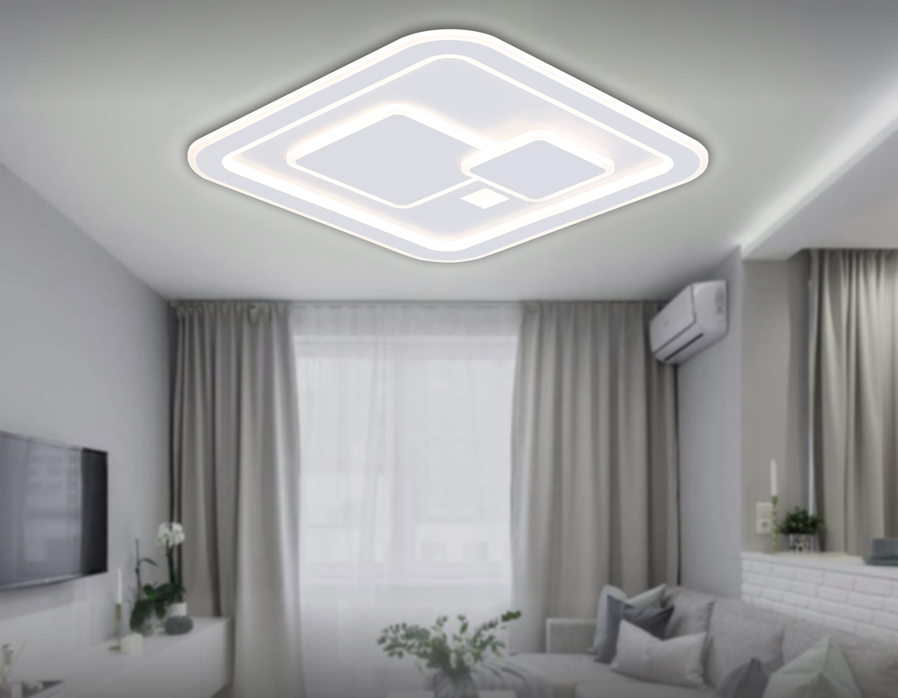 Светильник Ambrella FA7712 WH белый 3000K-6400K 99W 480*480*60 (ПДУ РАДИО 2.4G)