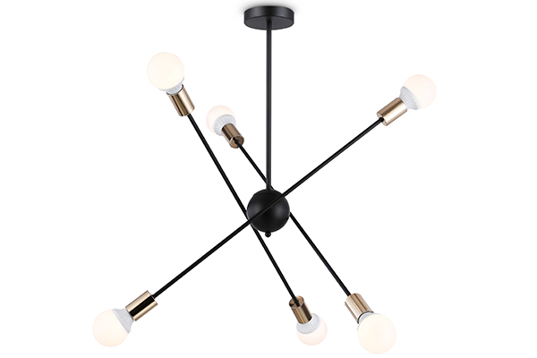 Люстра подвесная Ambrella TR80435/6 BK/GD черный/золото E27/6 max 60W D950*730