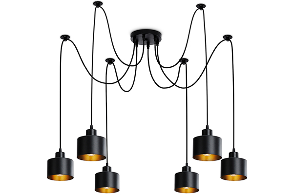 Светильник подвесной в стиле лофт Ambrella TR8132/6 BK черный E27*6 max 40W D700*800