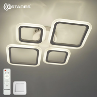 Управляемая светодиодная люстра OVAL 60W 4S-RC-600x445x95-WHITE/WHITE-220-IP20