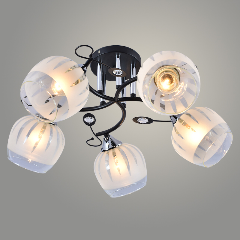 Люстра DA5145B/5 BK+CR черный/хром 5х60W E27 d600 h255