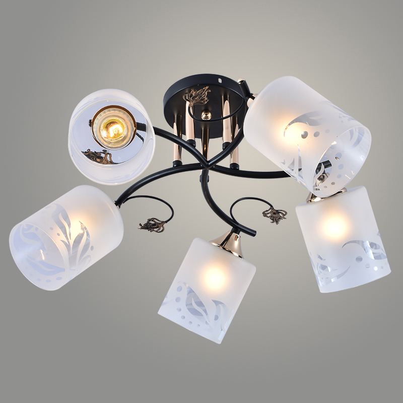 Люстра DA5147B/5 BK+FGD черный/золото 5х60W E27 d550 h260