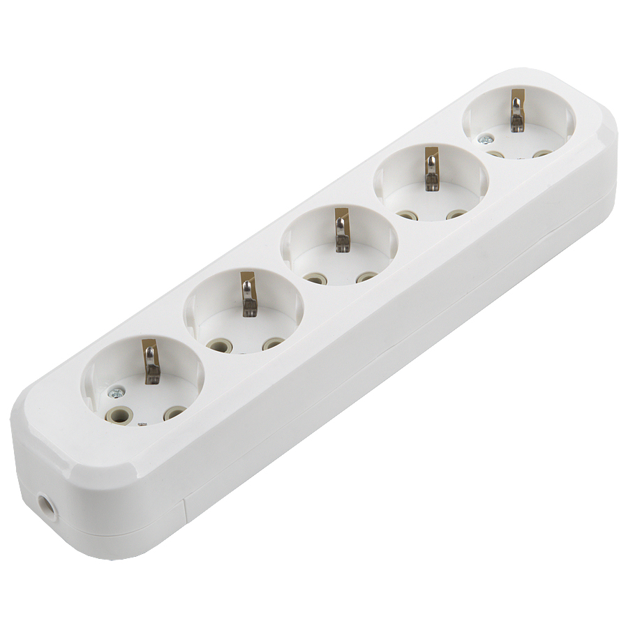 Розеточная колодка GSB-16-5-G-IP20 Easy, 16А, 5 мест, с заземлением, без выключателя, IP20