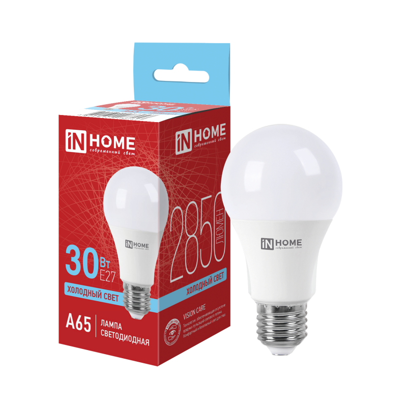 Лампа светодиодная LED-A65-VC 30Вт 230В Е27 6500К 2850Лм IN HOME