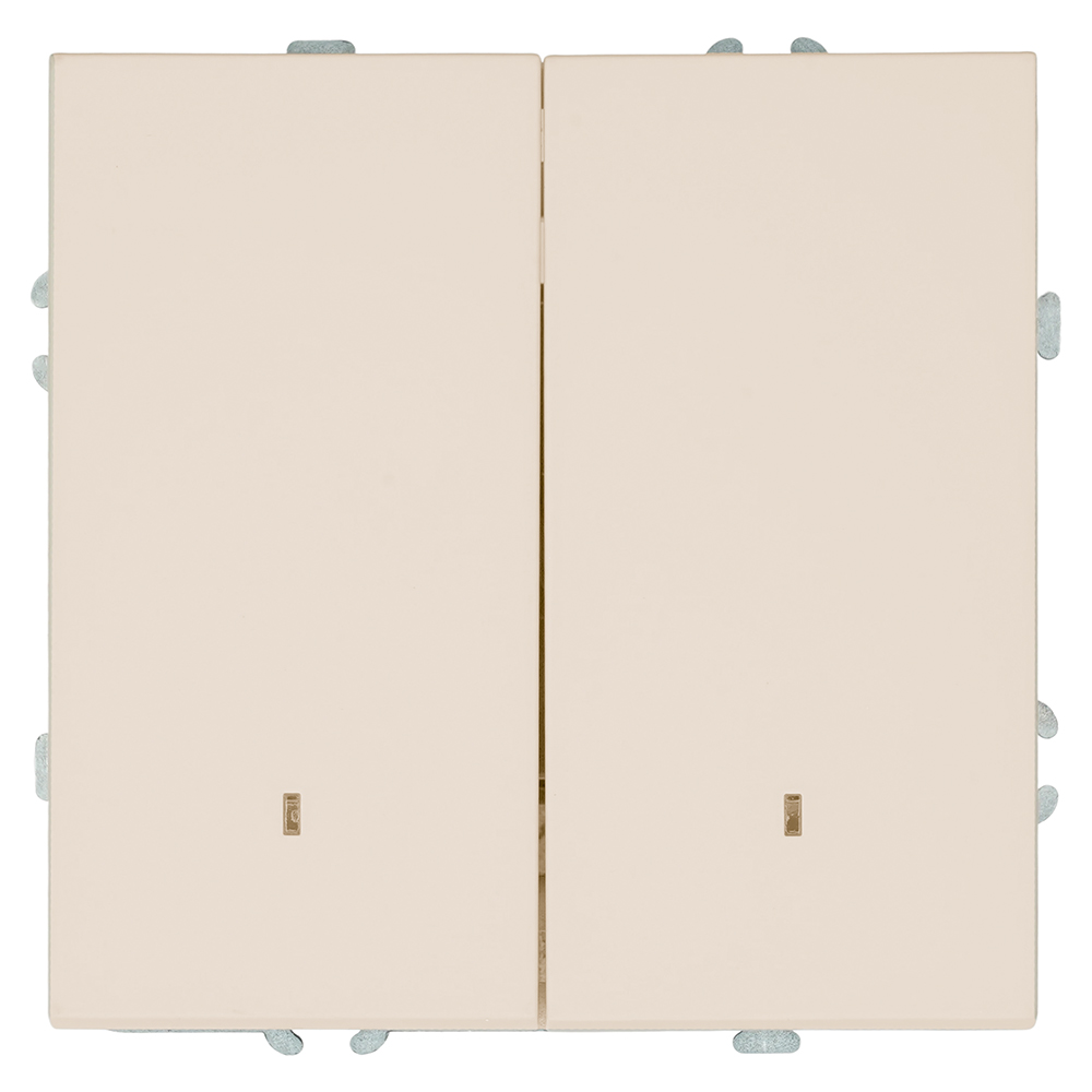 Выключатель 2-клавишный c индикатором (механизм) 250В, 10А, серия Эмили, RSW10-5102-08, кашемир