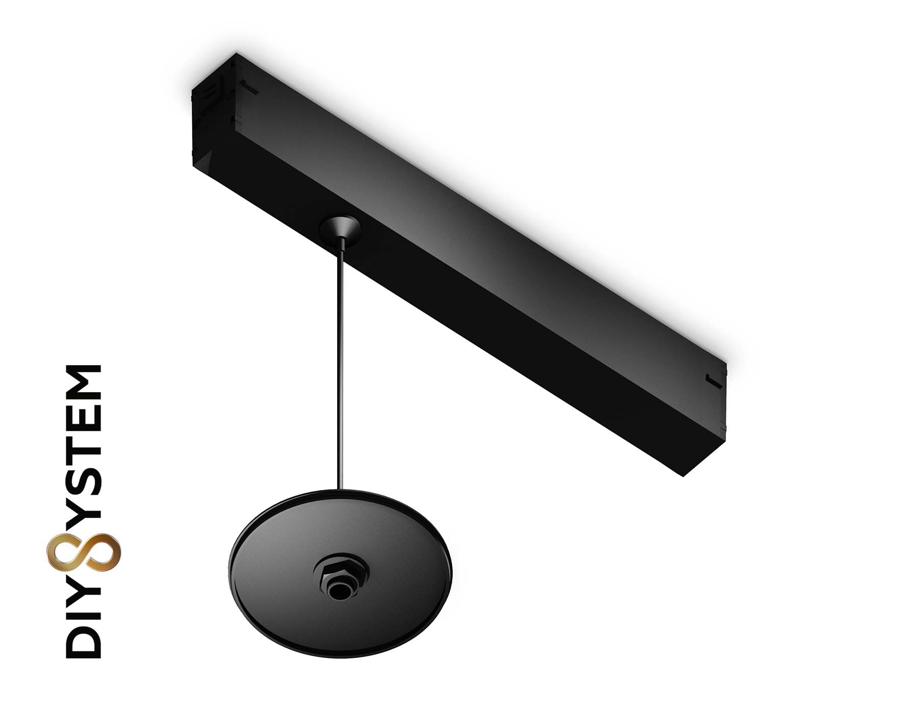 Крепеж трековый подвесной для корпуса DIY D85mm Magnetic 220V A2660 BK черный 240*42*25 H1500