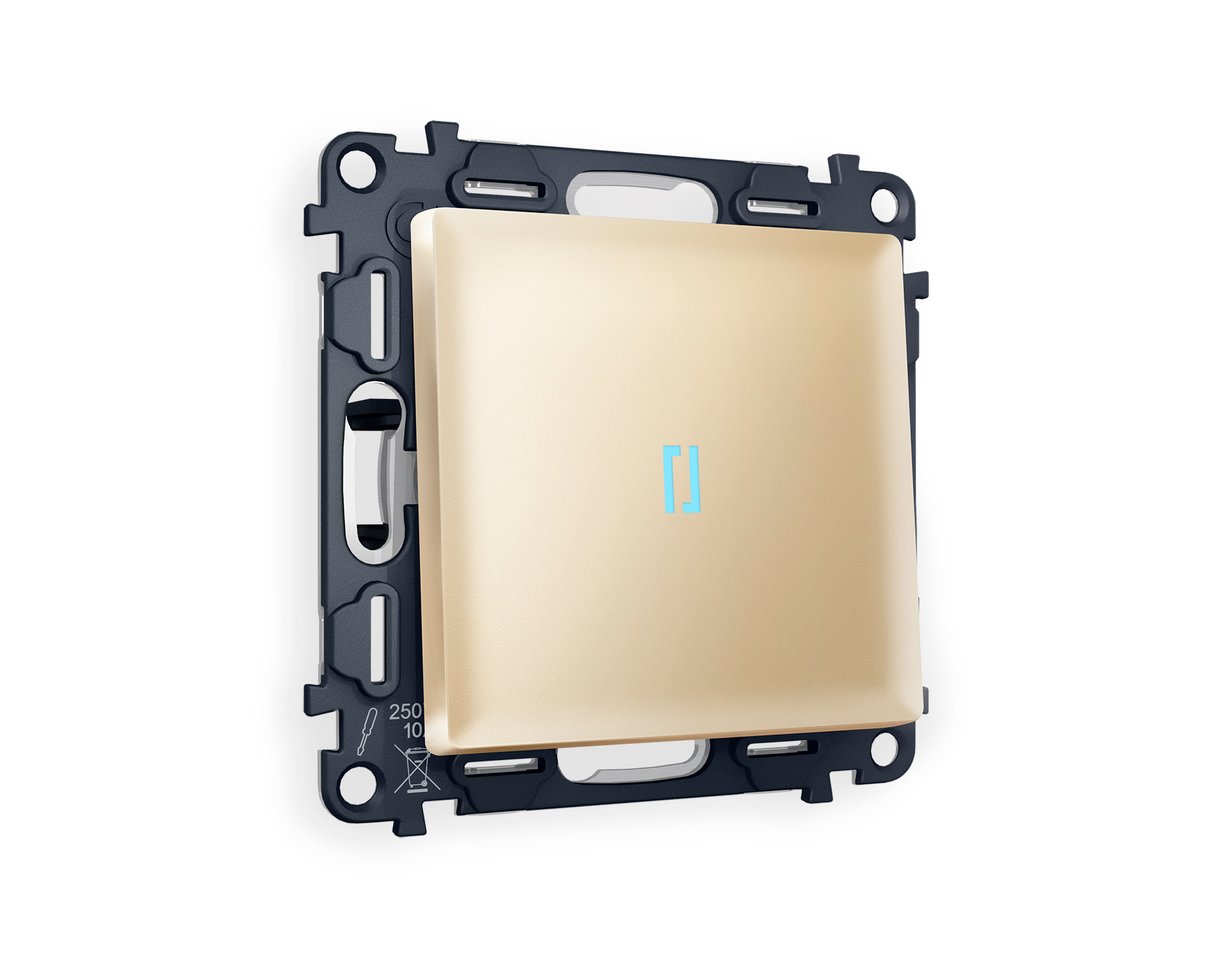 MA602020 Комплект механизма 1-кл выкл с подсв 10000K ALFA Шампань QUANT (AP6020,VM101,G17B)