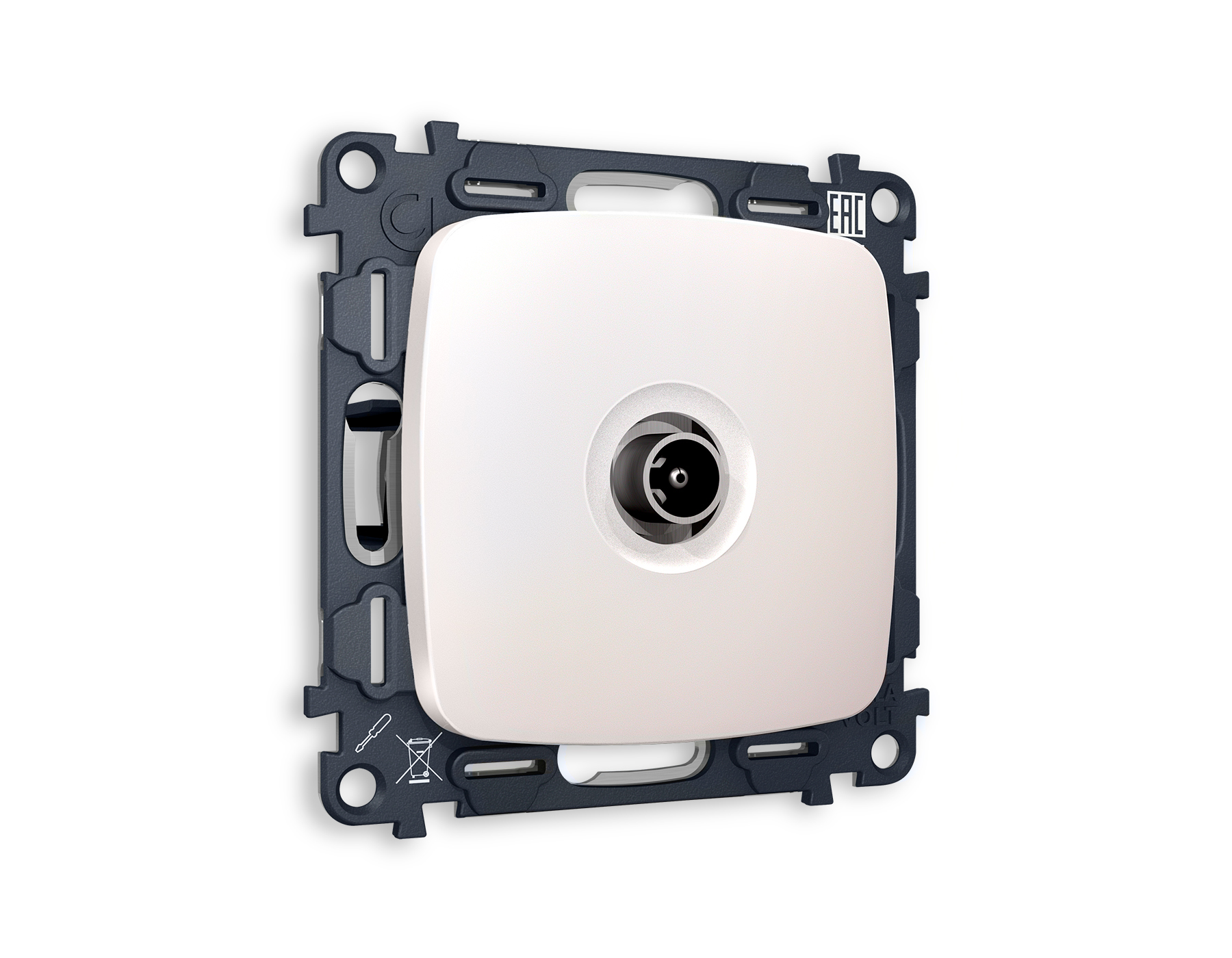 MO213030 Комплект механизма TV розетки проходной OMEGA Жемчуг 5-1000 MHz 4dB QUANT (OP2130, VM211)