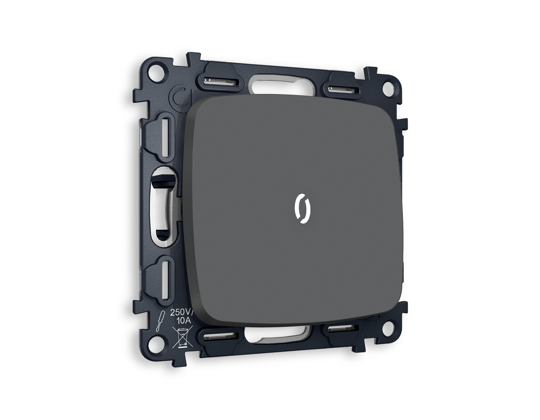 MO902015 Комплект механизма 1-кл выкл подсв 5600K OMEGA Графит мягкое касан QUANT(OP9020,VM101,G14W)