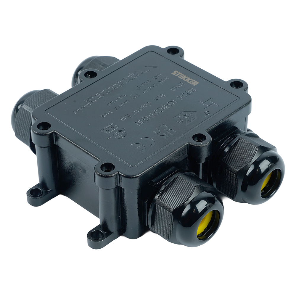 Коробка распределительная водонепрониц. H-4 вых. с 4-кон. коннектором, 450V, 114.4*106.7*35.3, LD552