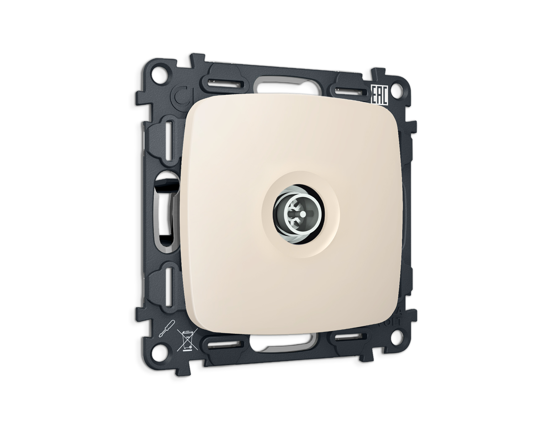 MO333005 Комплект механизма TV розетки оконечной экранированной 5-1000MHz 3dB OMEGA Бежевый матовый 