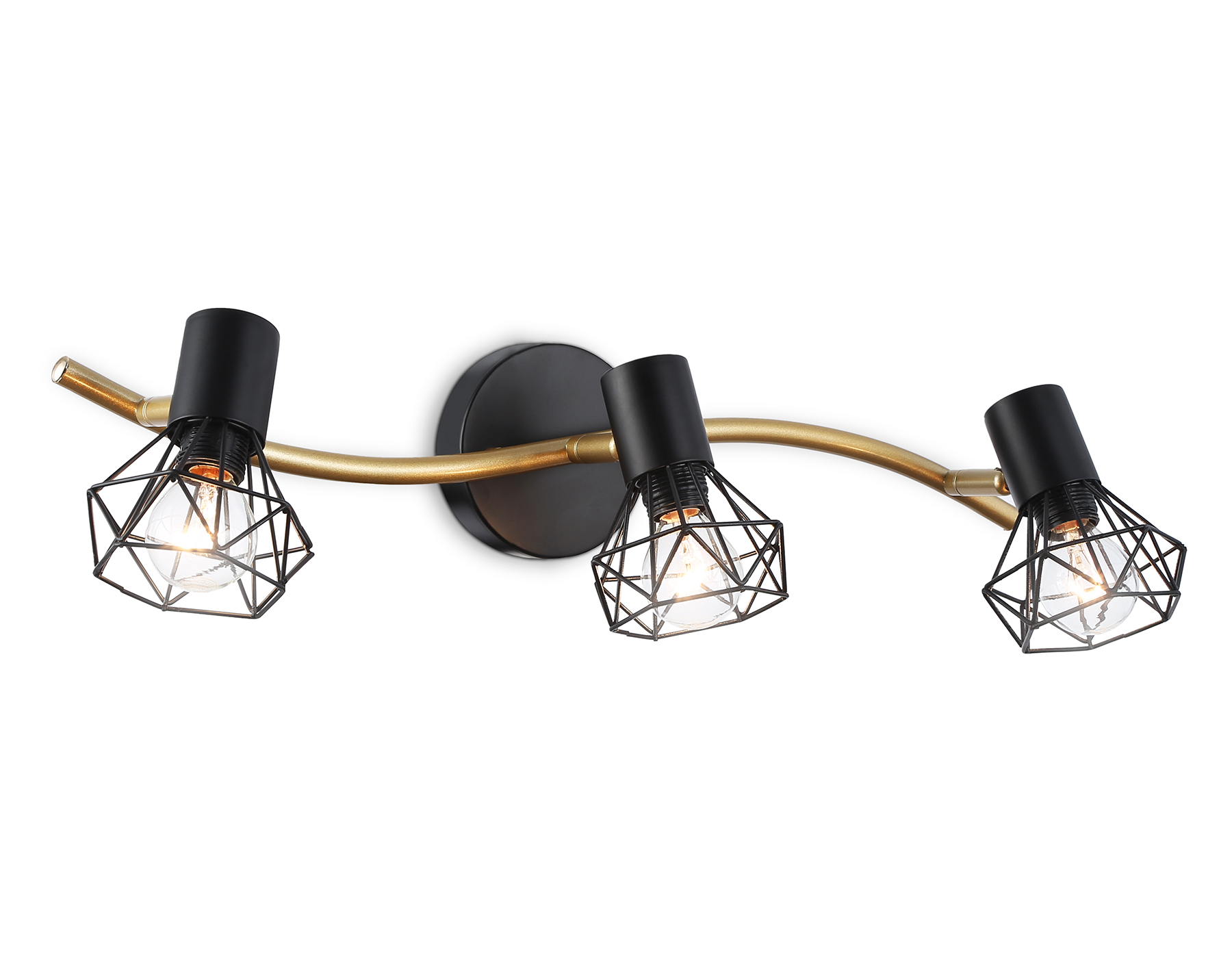 Настенно-потолочный спот в стиле лофт AMBRELLA TR8657/3 BK/GD черный/золото E14/3 max 60W