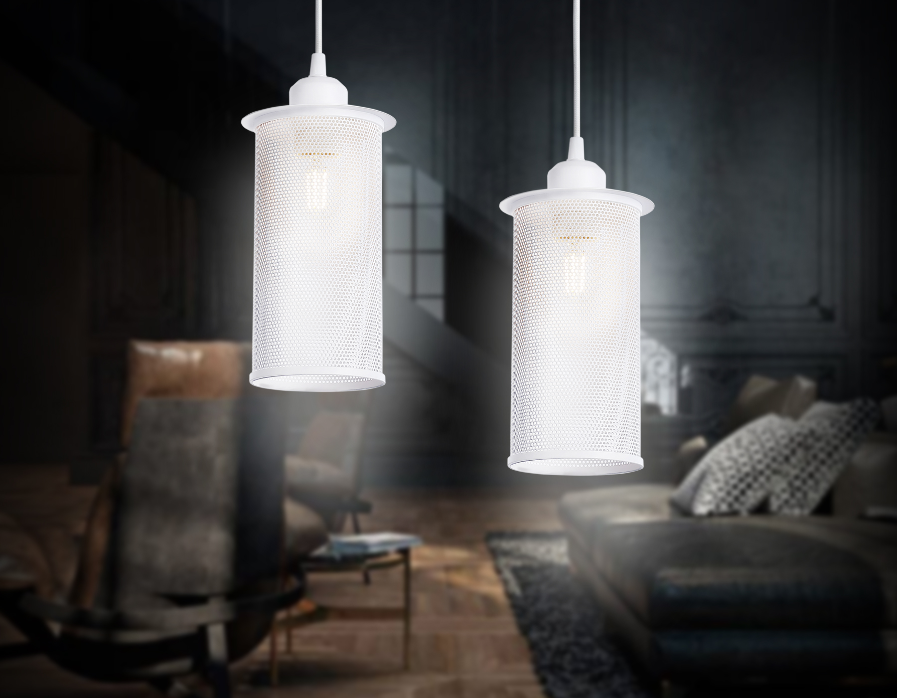Светильник подвесной в стиле лофт Ambrella TR8161 WH белый E27 max 40W D102*1055