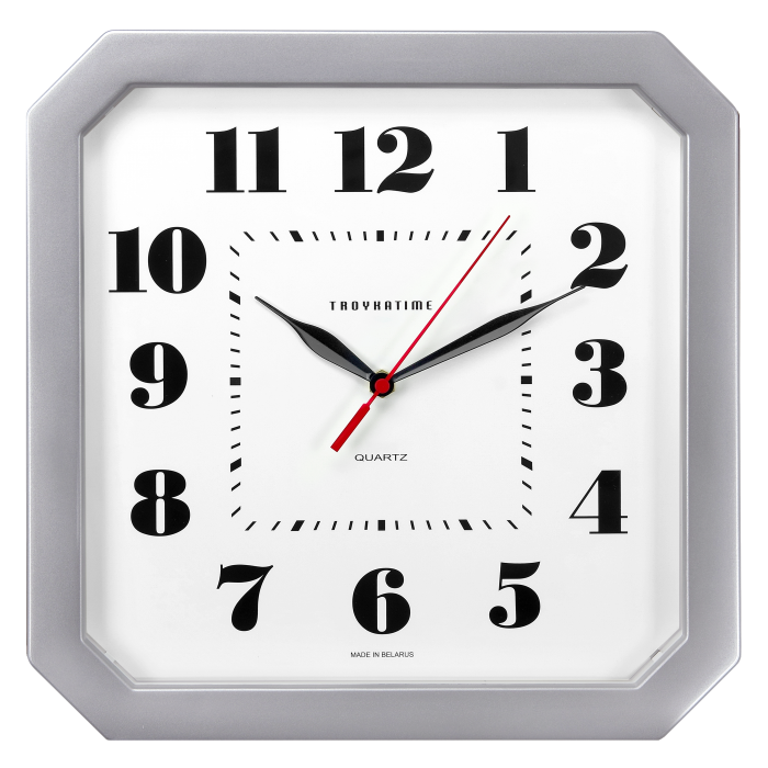 Часы настенные Troyka 31370314 серебро 29х29 см