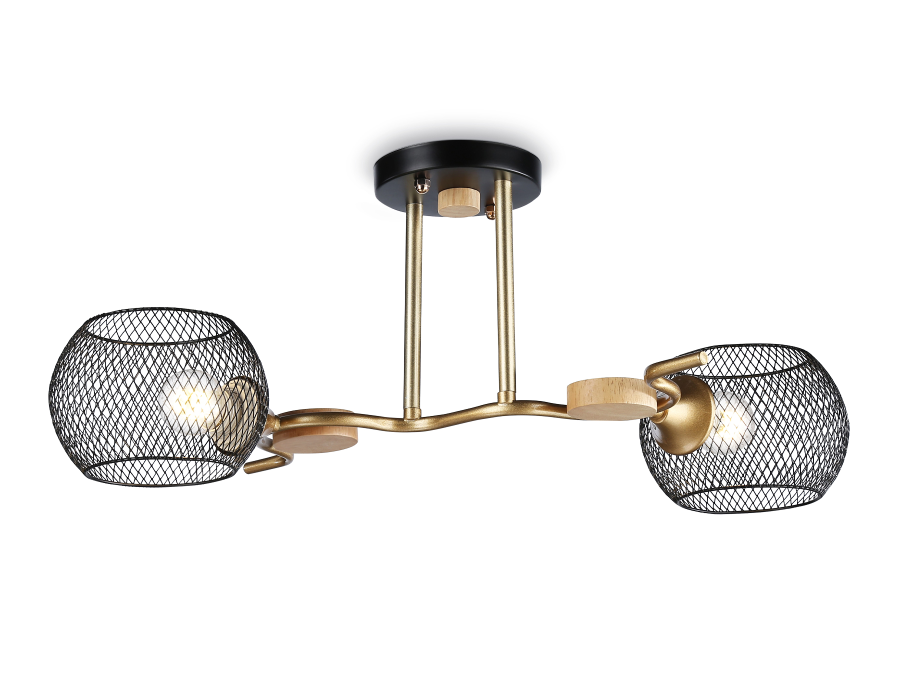Светильник подвесной Ambrella TR80162/2 BK/GD черный/золото E27/2 max 40W 550*360*220