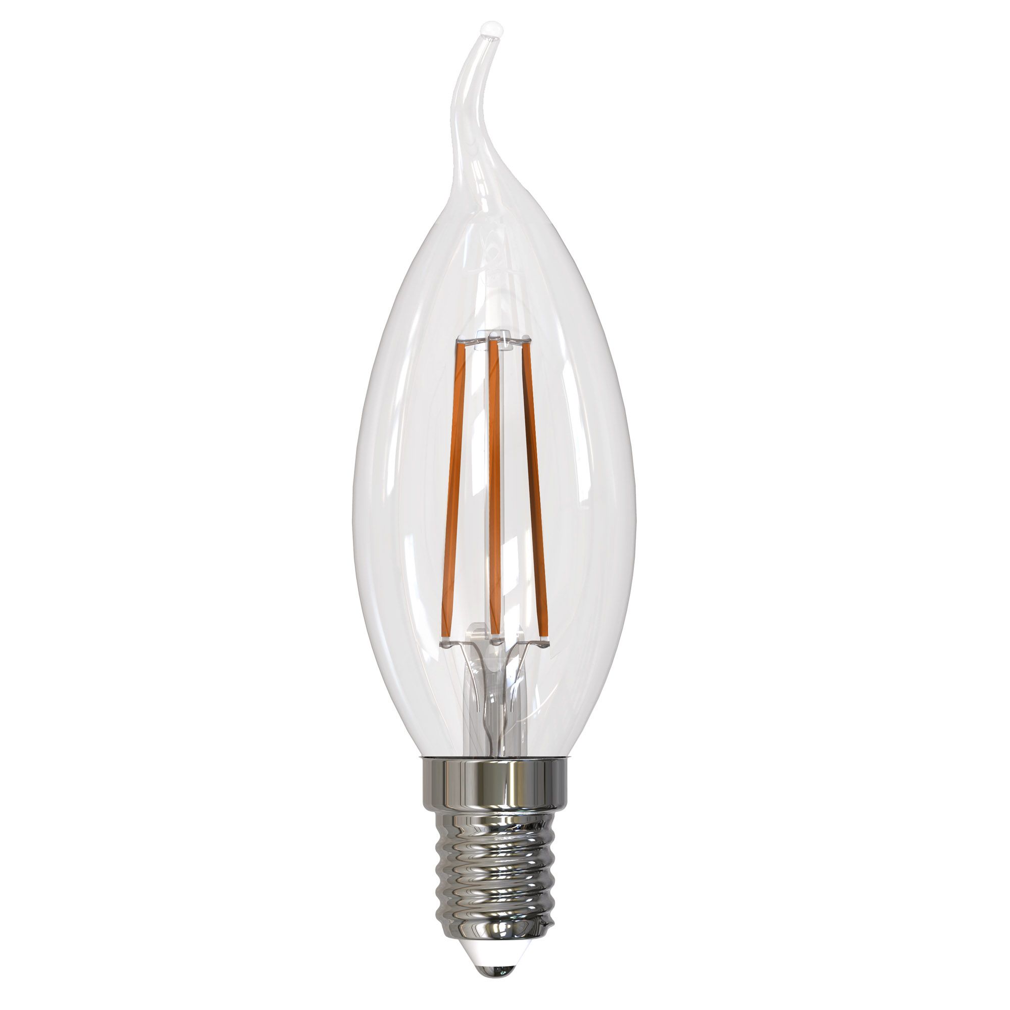 Лампа светодиодная UNIEL LED-CW35-9W/3000K/E14/CL/DIM GLA01TR "свеча на ветру", прозрачная Серия Air
