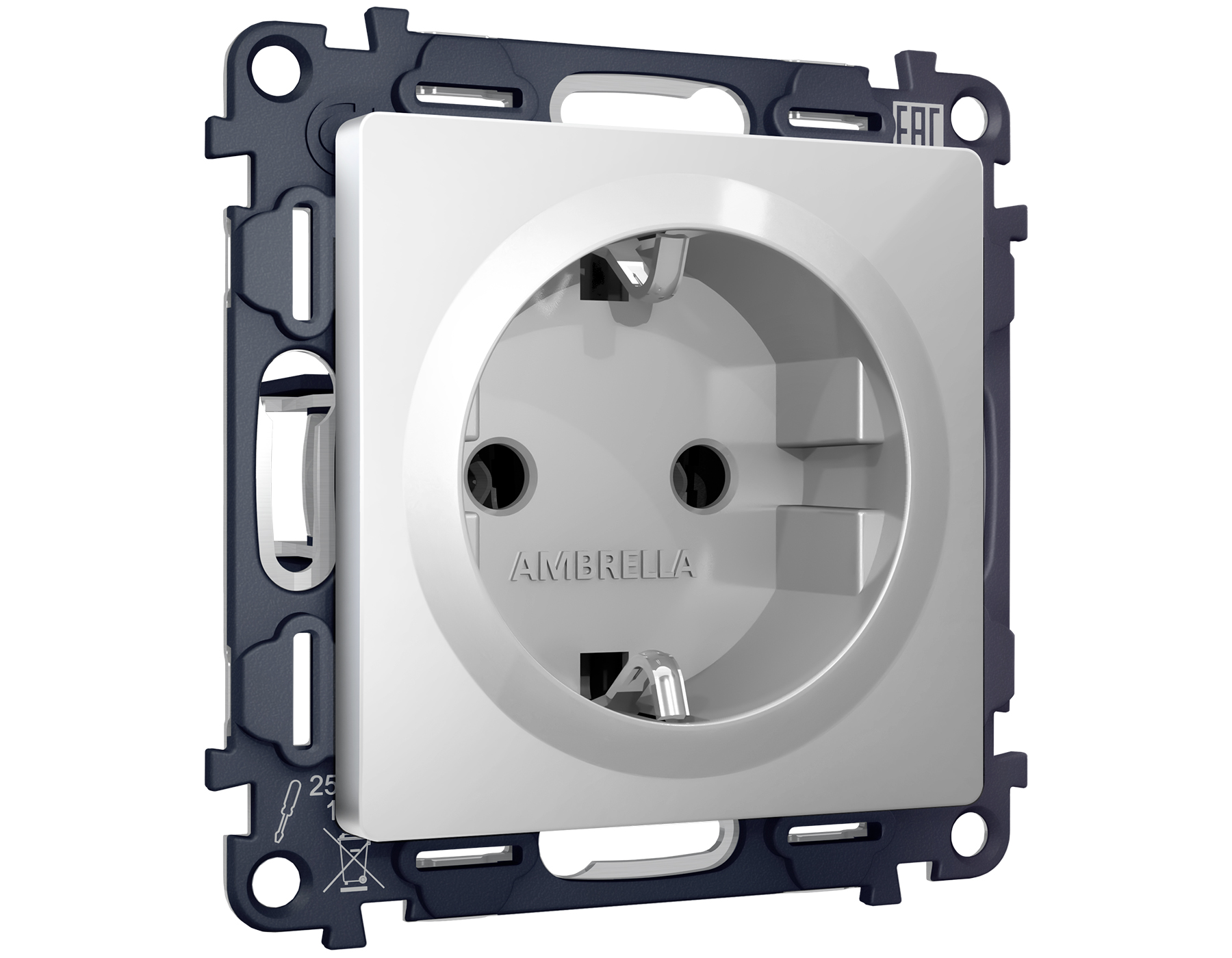 MA406010 Комплект механизма электр розетки ALFA Серебро глянец с/з винт/заж QUANT (AP4060,VM141)