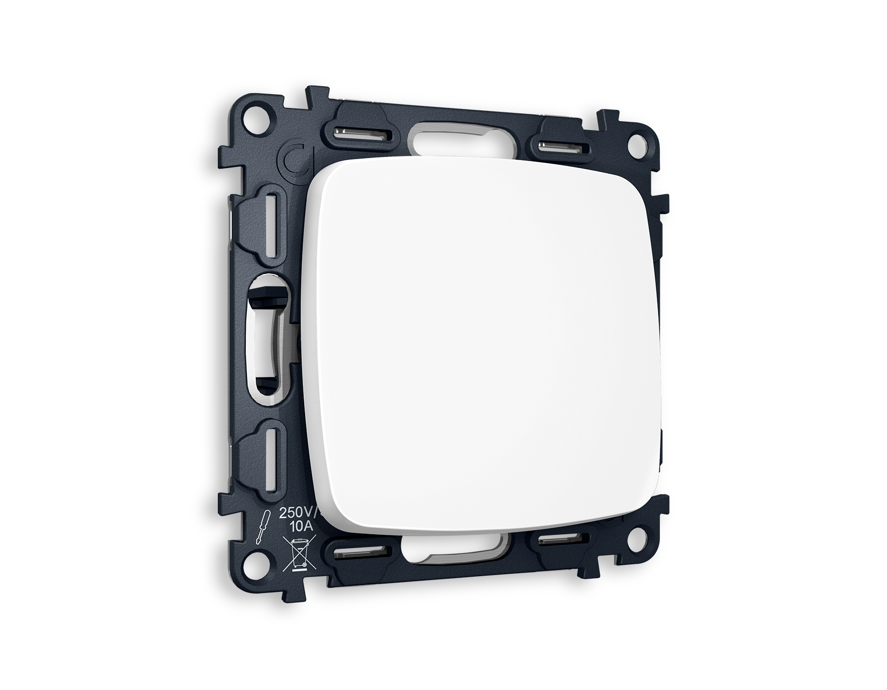 MO121030 Комплект механизма 1-кл перекрестного выключателя OMEGA Белый матовый QUANT (OP1210, VM112)