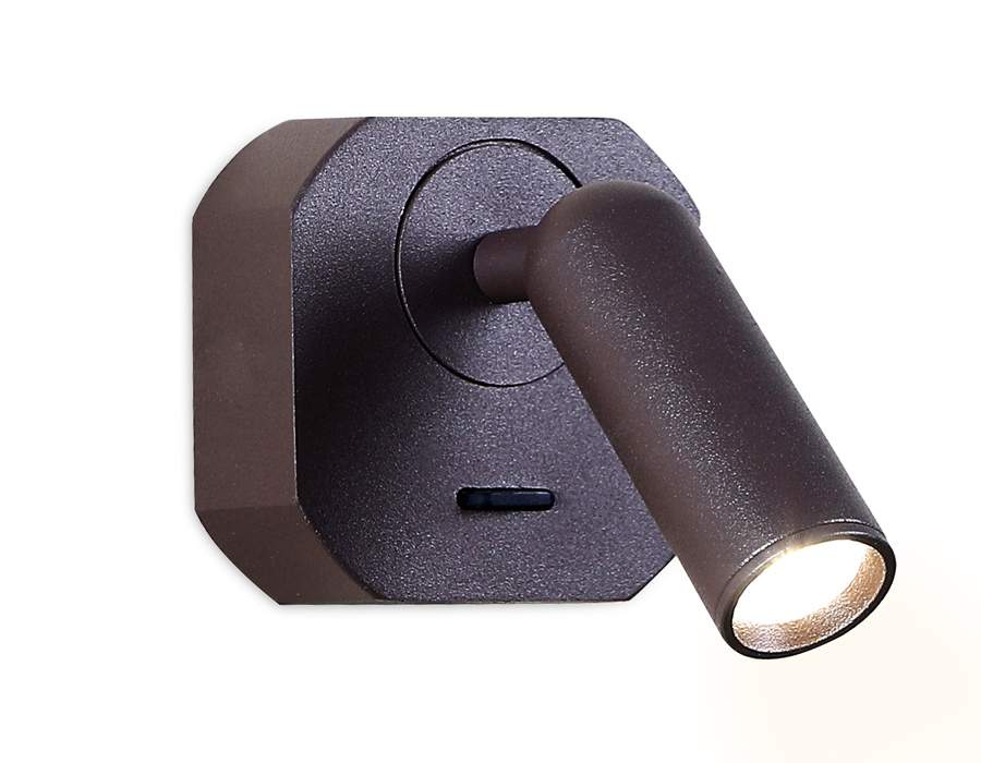 Светильник настенный Ambrella FW283 SCF кофе песок LED 4200K 3W 66*66*65 с выключателем