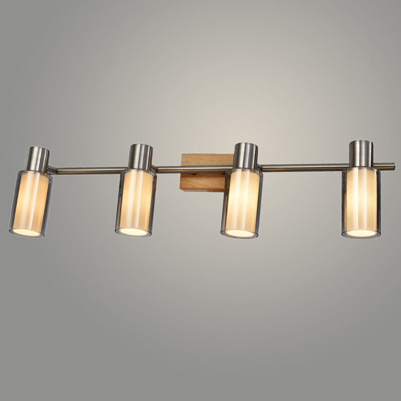 Спот 19561/4 SN+WOOD никель/дерево 4x40W E14 h130, WAN23