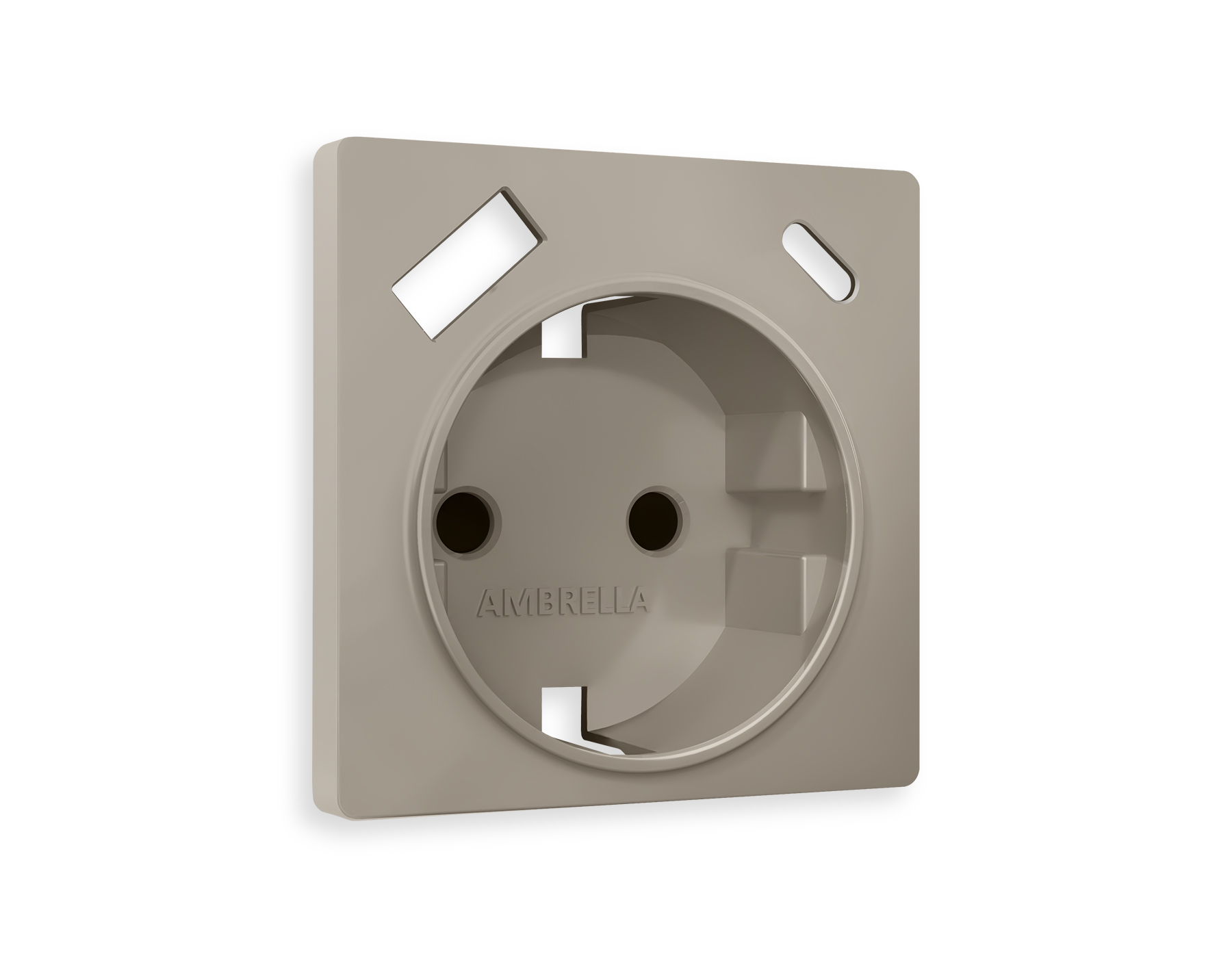 AP3700 Лицевая панель ALFA (Серо-бежевый матовый) для электр розетки с/з со шторками 2USB A+C QUANT